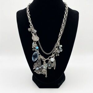 Lucky Brand Silver-Tone Layered Necklace with Blue Accents